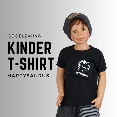 Dino T-Shirt Kinder Schwarz Unisex Dinosaurier Shirt für Jungen und Mädchen - Segelzahn Oberteile für den Sommer