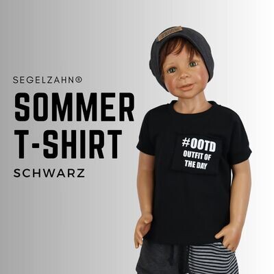 # OOTD Kindershirt - T-Shirt Schwarz Unisex Oberteil mit Spruch - statement Shirt für Jungen und Mädchen - Sommershirt - Sweat- Kurzarmshirt - Segelzahn freches tshirt