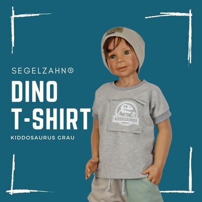 T-Shirt Kinder Dino Sommershirt Kind Baby Grau Dinosaurier Oberteil Unisex Jungen Mädchen Kurzarmshirt T-Shirt Segelzahn Kinderkleidung