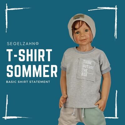 Tshirt Unisex Grau - statement Shirt für Jungen und Mädchen - Segelzahn think outside the box- Kindershirt - Oberteile - Sommer für Kind und Baby