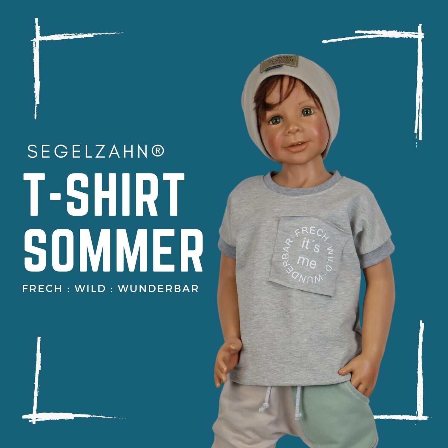 Tshirt Unisex Grau - frech wild wunderbar - ich - statement Shirt für Jungen und Mädchen - Segelzahn - Kindershirt - Oberteile - Sommer für Kind und Baby