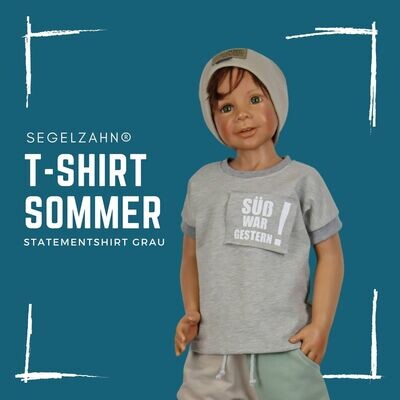 Süß war gestern statement T-Shirt Kinder Sommershirt Unisex Oberteil grau für Jungen und Mädchen - Segelzahn Shirts für den Sommer