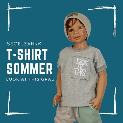 Tshirt Unisex Grau - look at this - statement Shirt für Jungen und Mädchen - Segelzahn - Kindershirt - Oberteile - Sommer für Kind und Baby
