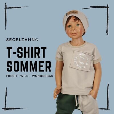 Tshirt Unisex Beige - frech wild wunderbar - ich - statement Shirt für Jungen und Mädchen - Segelzahn - Kindershirt - Oberteile - Sommer für Kind und Baby