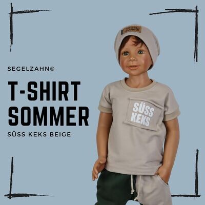 Tshirt Unisex Beige - SÜSS KEKS Shirt für Jungen und Mädchen - Segelzahn statement shirts- Kindershirt - Oberteile - Sommer für Kind und Baby