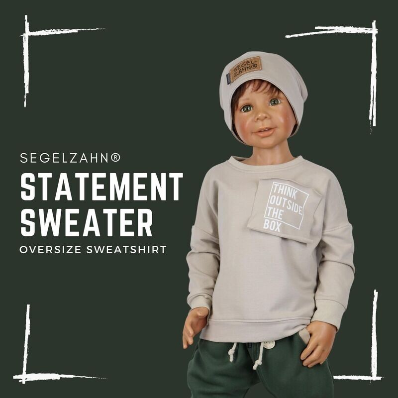 Oversize Sweatshirt für Kinder Beige - Unisex statement Pullover für Jungen und Mädchen von Segelzahn think outside the box Kinderpullover Oversize Sweatshirt für Kinder Beige - Unisex statement Pullover für Jungen und Mädchen von Segelzahn think outside the box Kinderpullover