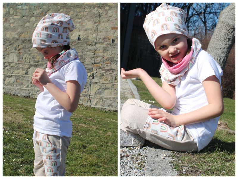 Regenbogen Set Mädchen Beanie Loop Kind Baby Mütze mit passendem Schal Schlupfschal Schlupfloop Segelzahn Kinderkleidung Übergang Winter Regenbogen Set Mädchen Beanie Loop Kind Baby Mütze mit passendem Schal Schlupfschal Schlupfloop Segelzahn Kinderkleidung Übergang Winter