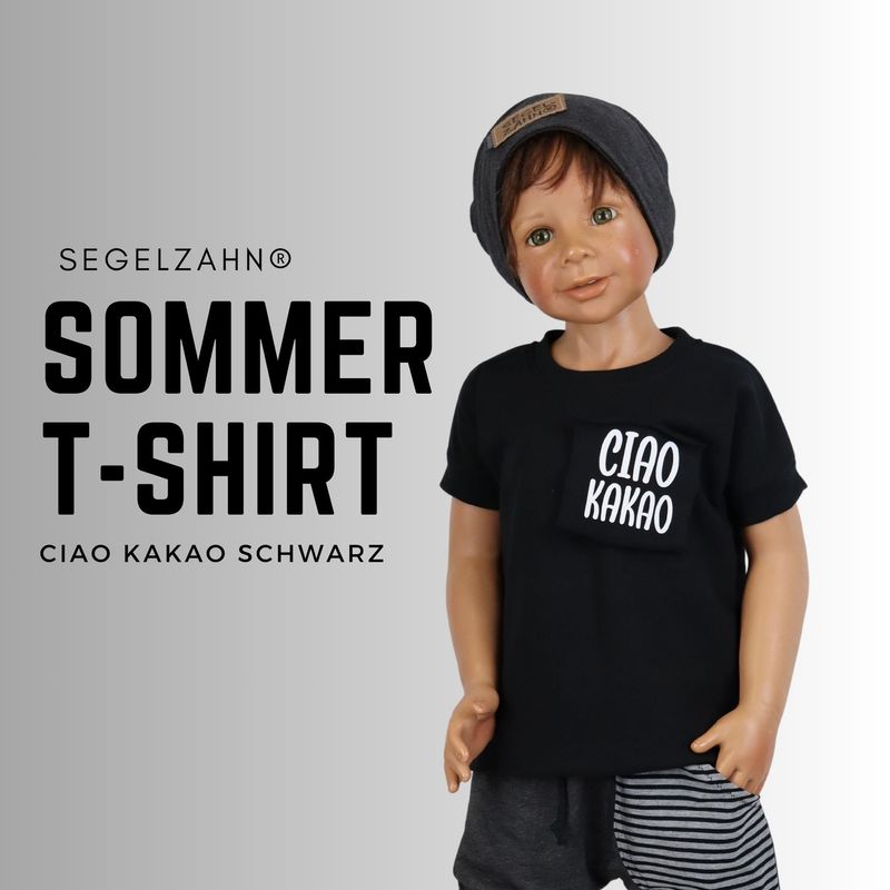 T-Shirt Kinder Ciao Kakao Sommershirt Schwarz Unisex Junge Mädchen tshirt Kind Baby Segelzahn Kinderkleidung Oberteil Sommer Kurzarmshirt