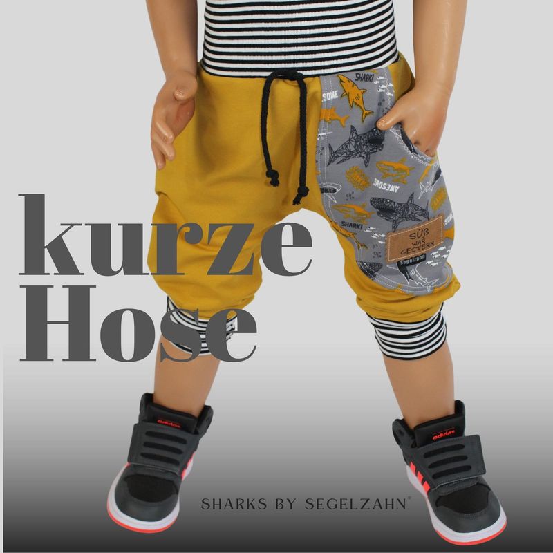 Dreiviertel Hose Kinder Pumphose kurze Hosen Unisex Jungen Mädchen Kinderhose Segelzahn Kinderkleidung Sommerhose Shorts Hai Senf Gelb Dreiviertel Hose Kinder Pumphose kurze Hosen Unisex Jungen Mädchen Kinderhose Segelzahn Kinderkleidung Sommerhose Shorts Hai Senf Gelb