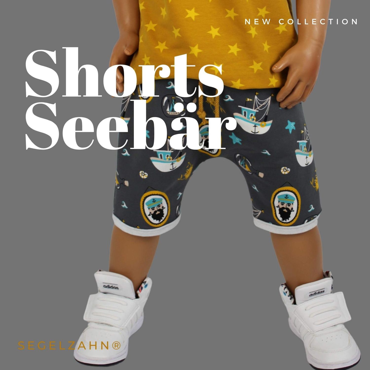 Shorts, kurze Hose Kinder Grau, Sommerhose Sweathose Segelzahn Kinderkleidung Jogger Kind Baby Junge Mädchen graue kurze Kinderhose Seebär