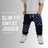 Slim Fit Hose Kinder Blau, Sweat Jogger Sterne Kind Baby Junge Mädchen Unisex Jogginghose Kinderhose Segelzahn Kinderkleidung blaue Hosen