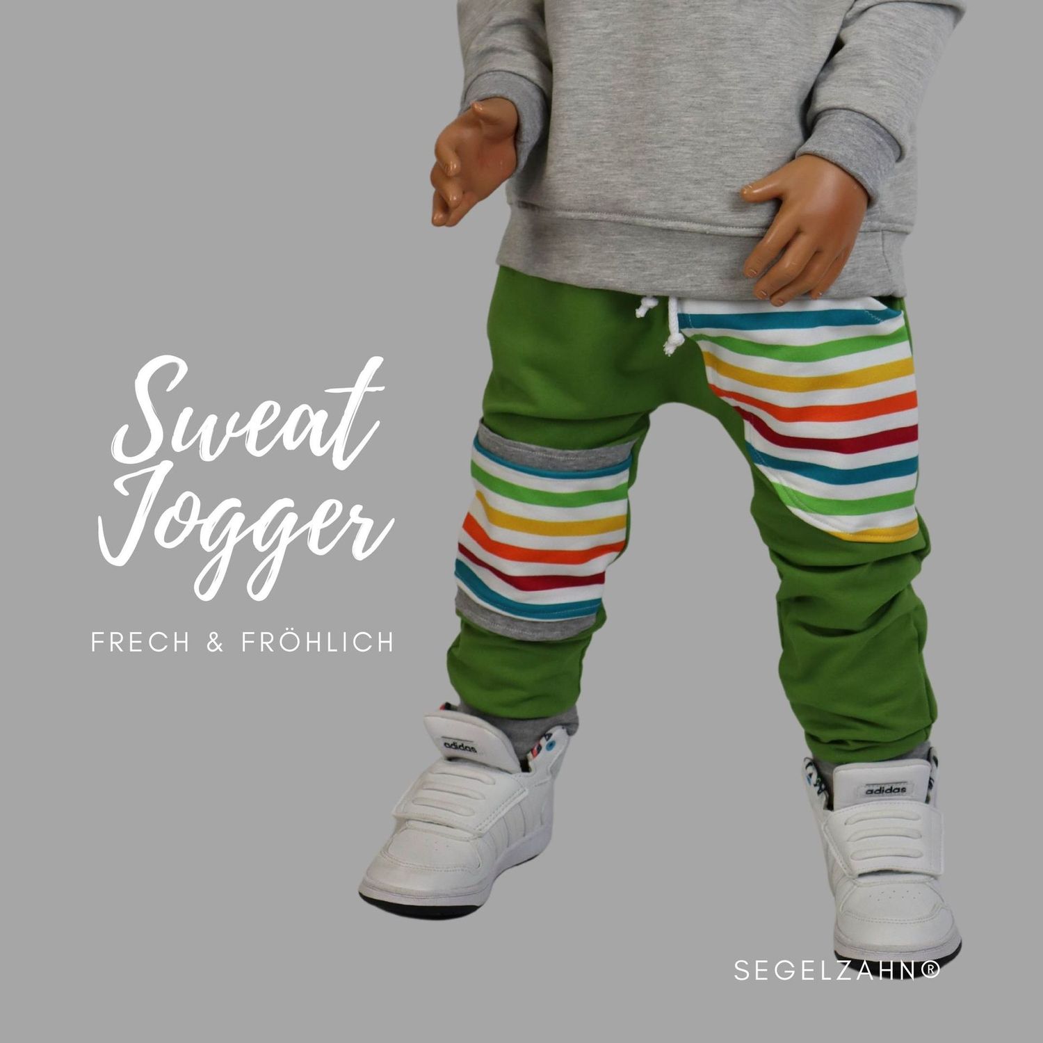 Sweat Hose Kinder / Slim Fit Hose Jungen Mädchen / Jogginghose frech bunt baby / Segelzahn Kinderkleidung - Hosen für Jungen - Jogger