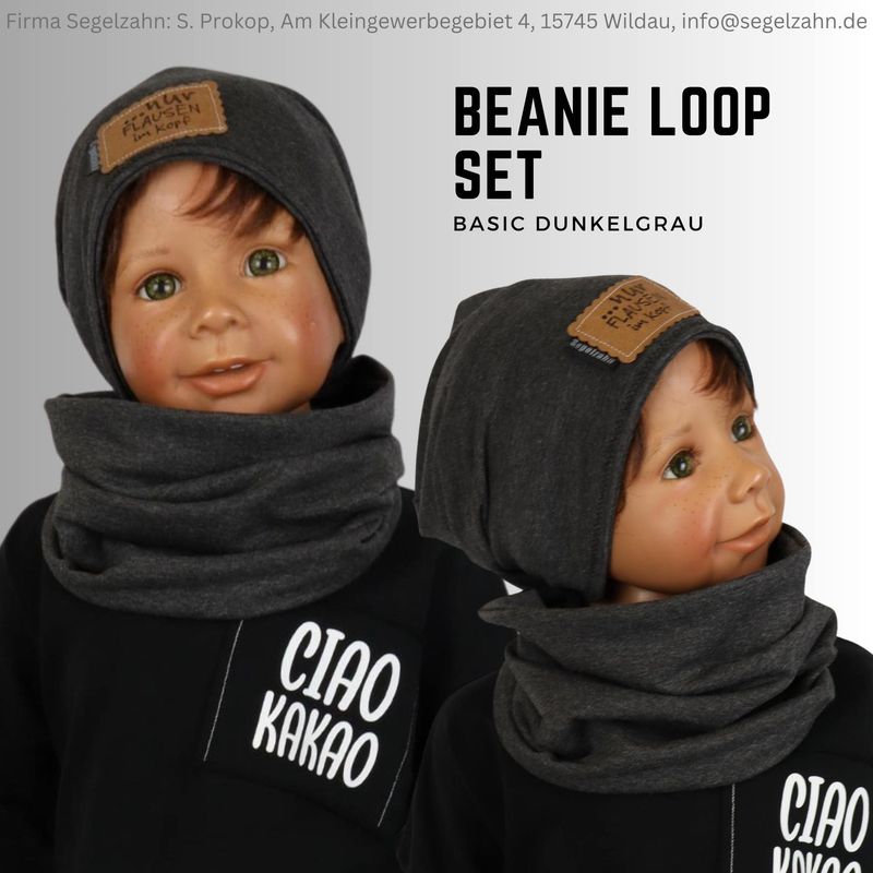 Beanie Loop Set Kinder Mütze Schal einfarbig schlicht, Grau Jungen Mädchen Kind Baby Mützen Sets Segelzahn Kinderkleidung Übergang Winter Beanie Loop Set Kinder Mütze Schal einfarbig schlicht, Grau Jungen Mädchen Kind Baby Mützen Sets Segelzahn Kinderkleidung Übergang Winter