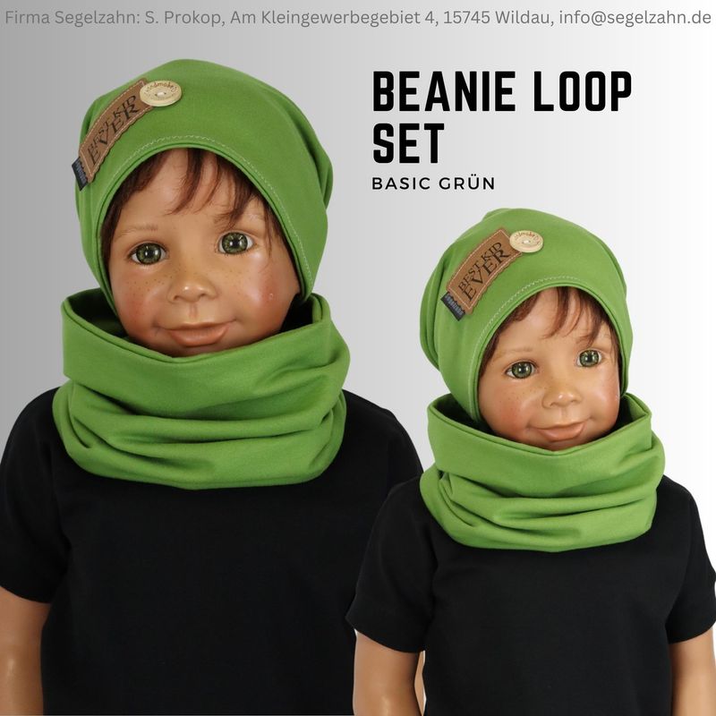 Beanie Loop Set Kinder Mütze Schal einfarbig schlicht, grün Jungen Mädchen Kind Baby Mützen Sets Segelzahn Kinderkleidung Übergang Winter Beanie Loop Set Kinder Mütze Schal einfarbig schlicht, grün Jungen Mädchen Kind Baby Mützen Sets Segelzahn Kinderkleidung Übergang Winter