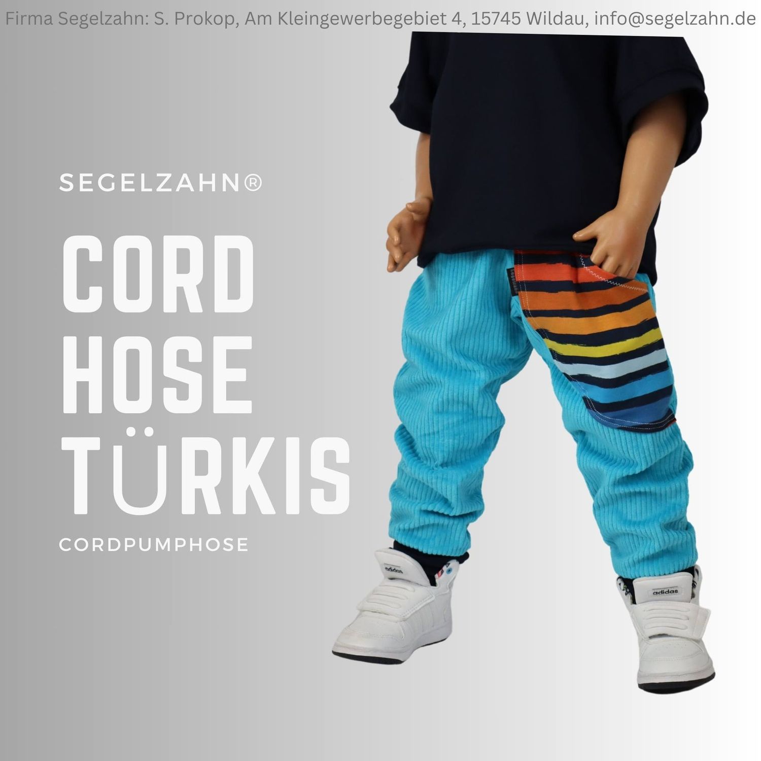 Cord Hose Kinder Pumphose Türkis Junge Mädchen Kind Baby Hosen Cordhose Kinderhose Segelzahn Kinderkleidung Pumphosen Türkis bunt mitwachsen
