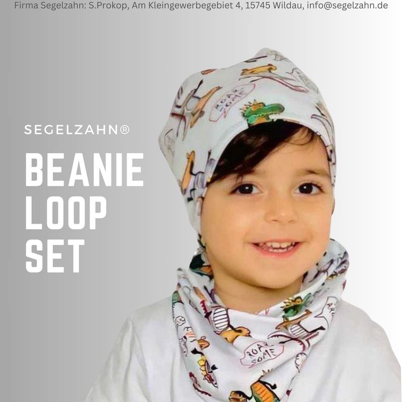 Beanie Mütze Loop Schal Set Kinder Dino Kindermütze mit Schlupfschal, Segelzahn Kinderset Junge Mädchen Baby Kindermütze Schal Dinosaurier Beanie Mütze Loop Schal Set Kinder Dino Kindermütze mit Schlupfschal, Segelzahn Kinderset Junge Mädchen Baby Kindermütze Schal Dinosaurier