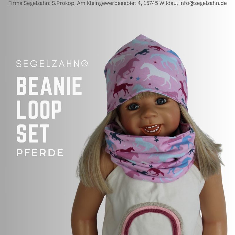 Pferdeset für Mädchen, Beanie Loop Set Kind Baby Rosa Pferd- Mütze Schal Segelzahn Kinderkleidung Loopschal, Schluptschal mit Pferden Pferdeset für Mädchen, Beanie Loop Set Kind Baby Rosa Pferd- Mütze Schal Segelzahn Kinderkleidung Loopschal, Schluptschal mit Pferden
