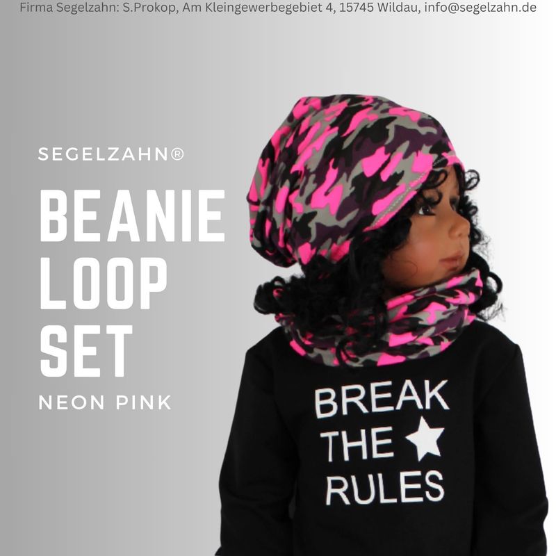 Beanie Loop Set Mädchen Camouflage Neon Pink, Kinderset Mütze mit Schal, Segelzahn Kinderkleidung Kindermütze Sets Kind Baby Mädchenmütze Beanie Loop Set Mädchen Camouflage Neon Pink, Kinderset Mütze mit Schal, Segelzahn Kinderkleidung Kindermütze Sets Kind Baby Mädchenmütze