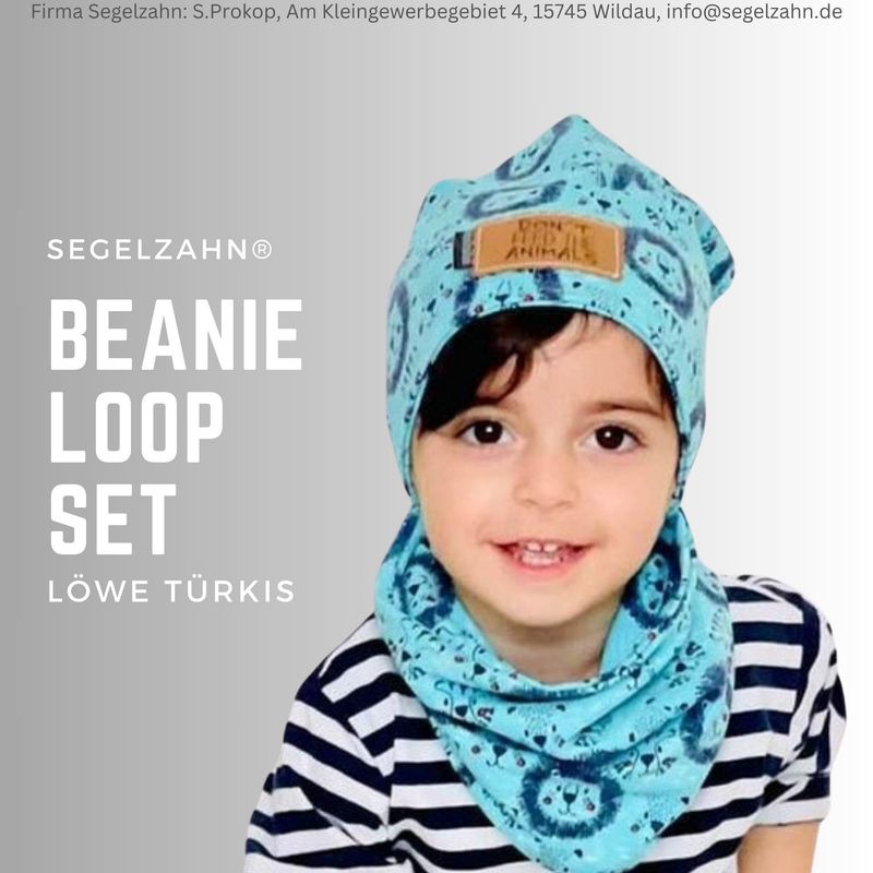 Beanie Mütze Loop Schal Set Kinder Türkis Löwe, Kind Baby Junge Mädchen Mützen Segelzahn Kinderkleidung Wintersets Schlupfschal Schlupfloop Beanie Mütze Loop Schal Set Kinder Türkis Löwe, Kind Baby Junge Mädchen Mützen Segelzahn Kinderkleidung Wintersets Schlupfschal Schlupfloop