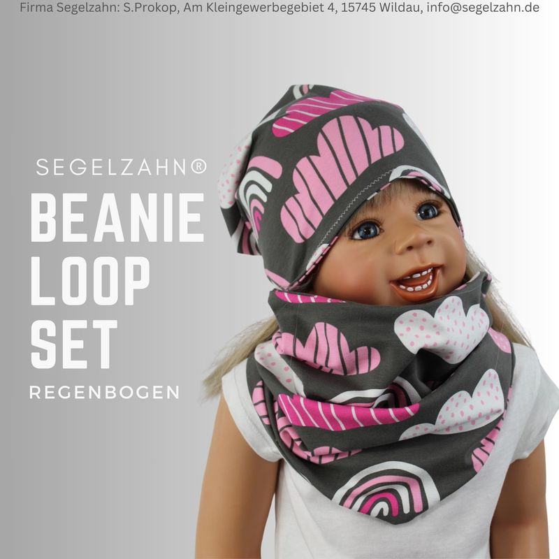 Beanie Mütze Loop Schal Set Mädchen Kinder Regenbogen Mützen Sets Segelzahn Kinderkleidung Kindermütze Schlupfschal Winter Übergang Beanie Mütze Loop Schal Set Mädchen Kinder Regenbogen Mützen Sets Segelzahn Kinderkleidung Kindermütze Schlupfschal Winter Übergang