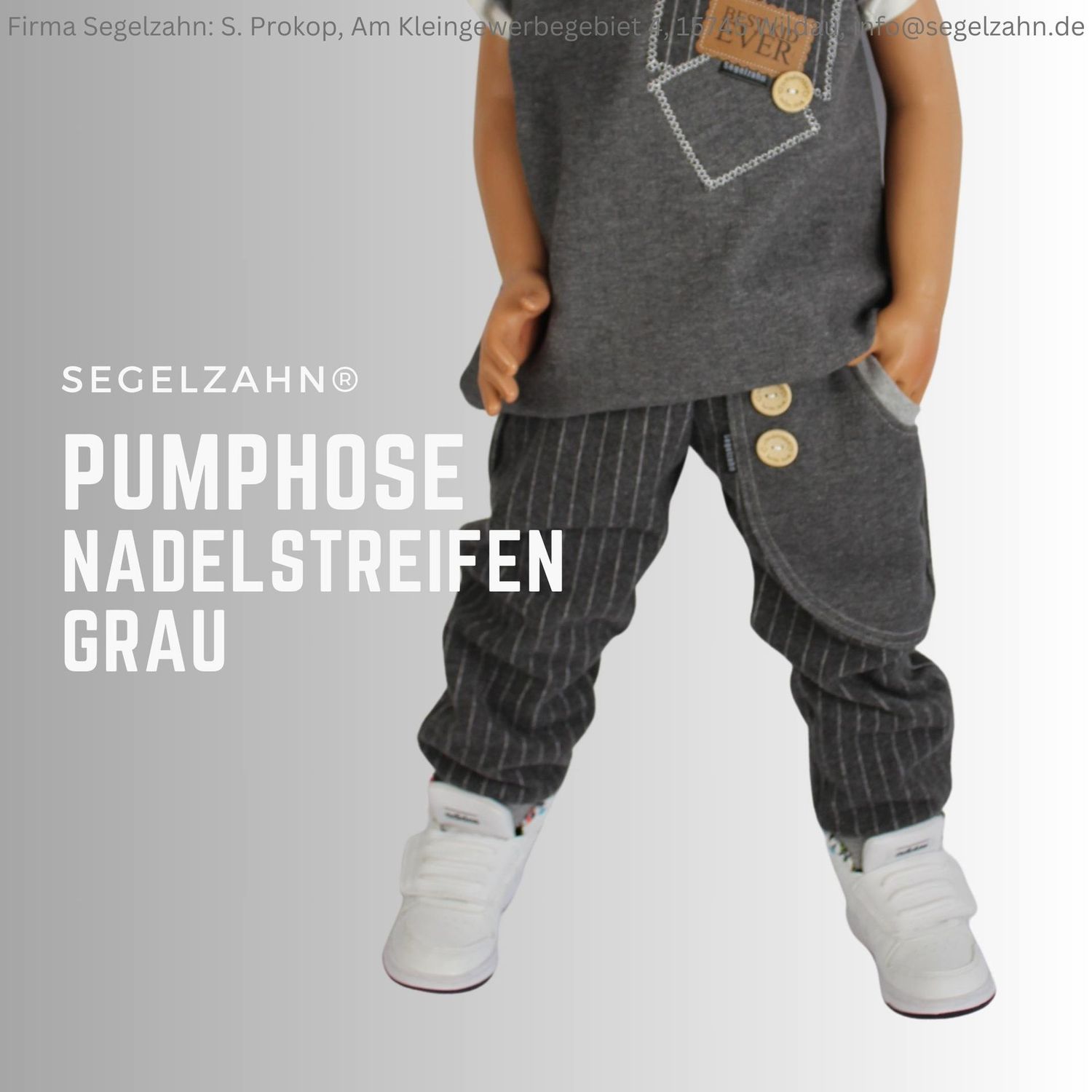 Pumphose Nadelstreifen Grau - Kinderhose aus wärmendem Bauwollflanell - Hosen Unisex für Jungen und Mädchen