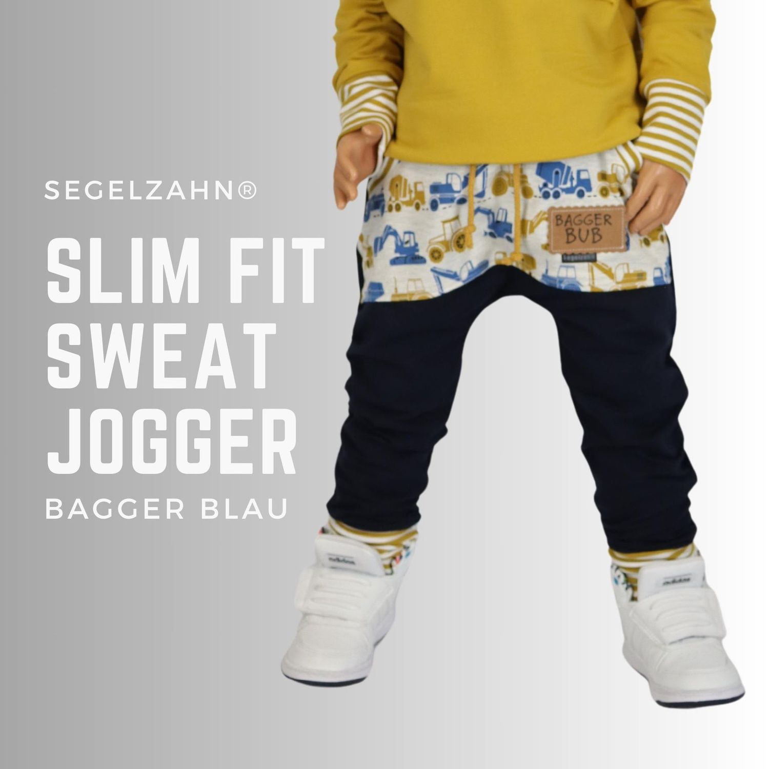 Sweat Hose Kinder - Bagger - Baustelle - Slim Fit Hose Unisex Jungen Mädchen Kinderhose