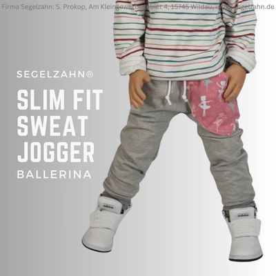 Slim Fit Hose Mädchen / Ballerina / Sweat Jogger Grau / warm / Kind Baby Sweathose / Hosen / Mädchenhose / Segelzahn Kinderkleidung