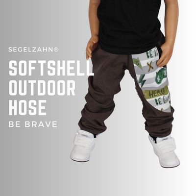 Softshellhose für Jungen Braun Outdoorhosegefüttert für Kinder warme Regenhose / Kind Baby Matschhose / Buddelhose / Be Brave