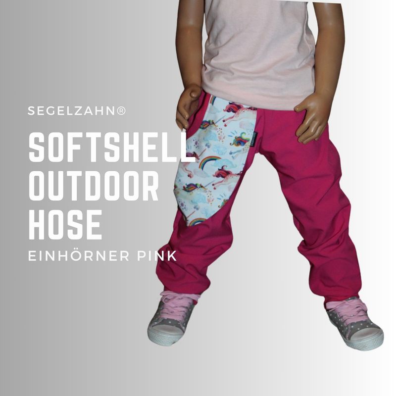 Softshellhose für Mädchen Einhörner Outdoorhose Pink gefüttert für Kinder warme Regenhose / Kind Baby Matschhose / Buddelhose