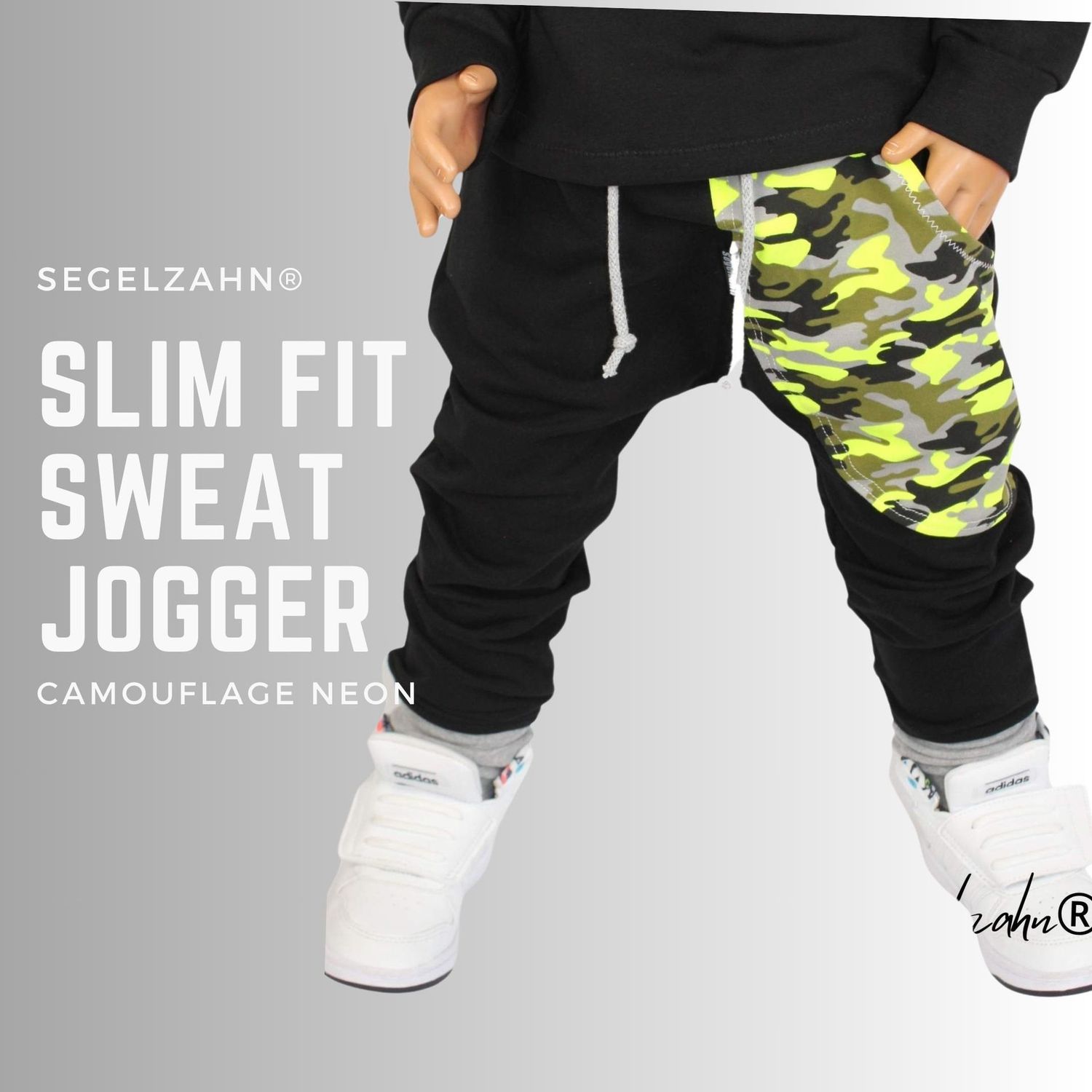Hose Jungen Camouflage / Sweathose Schwarz / Kind Baby Jogginghose / Camouflagehose / Slim Fit Jogger / Unisex Kinderkleidung / Segelzahn