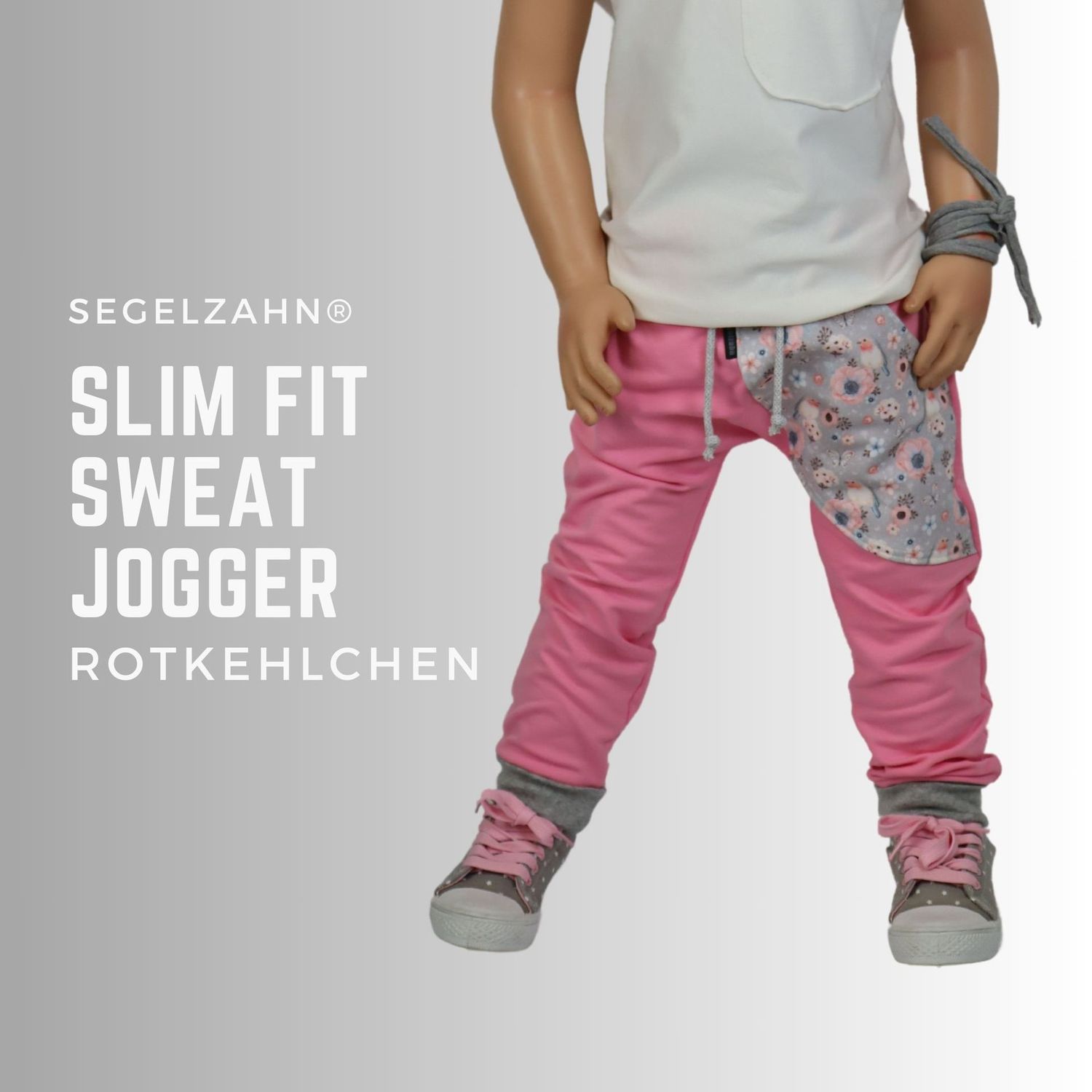 Slim Fit Jogger Mädchen / Sweat Hose / Rosa / Rotkehlchen / Jogginghose / Mädchenhose / Hosen Kinder / Segelzahn / Sweathose  Kinderkleidung