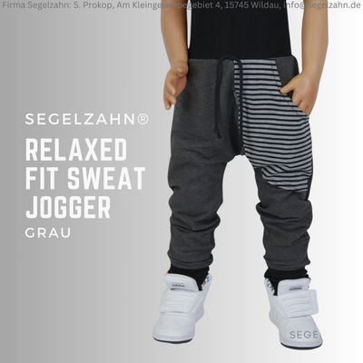 Slim Fit Jogger Grau Kinderhose Jungen Sweat Jogger Dunkelgrau Jogginghose Unisex Hose für Kinder Segelzahn Hosen