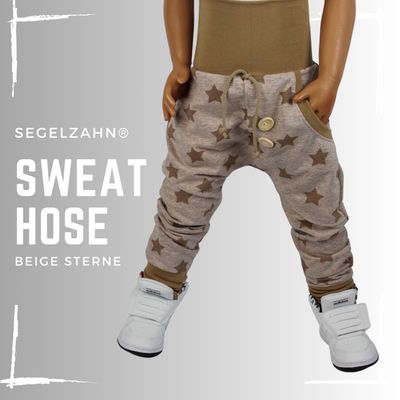 Slim Fit Hose Kinder Beige meliet Sterne - Sweat Hose Kind Baby Unisex Kinderhose Slim Fit Hose Kinder Beige meliet Sterne - Sweat Hose Kind Baby Unisex Kinderhose
