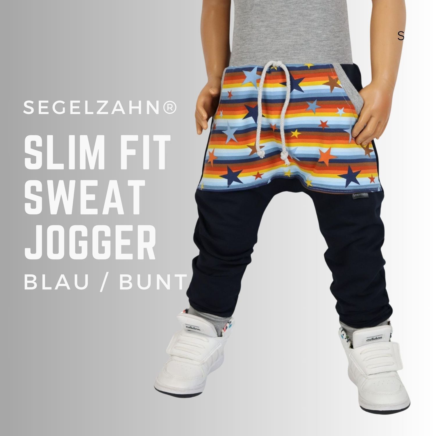 Sweat Pants Kinder Jogger, Slim Fit Hose Unisex Junge Mädchen Kind Baby Sweathose Jogginghose Segelzahn Kinderkleidung Hosen blau sterne
