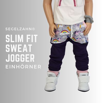 Slim Fit Hose Mädchen Einhörner Lila Grau - Mädchenhose / Kinderhose - Jogginghose - Segelzahn Kinderkleidung - Hosen für Mädchen Slim Fit Hose Mädchen Einhörner Lila Grau - Mädchenhose / Kinderhose - Jogginghose - Segelzahn Kinderkleidung - Hosen für Mädchen