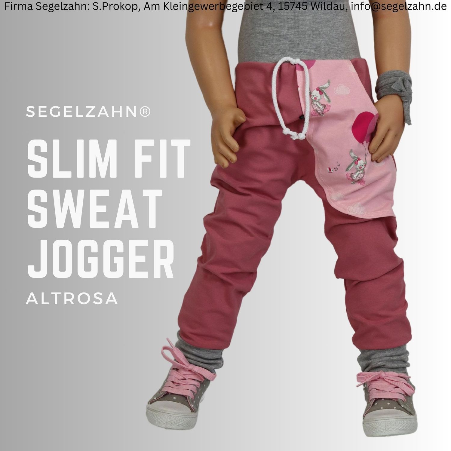 Süße Hose für Mädchen / Altrosa / Slim Fit Jogger / Mädchenhose / Rosa / Kinderhose / Segelzahn / Kinderkleidung / Hosen für Kind und Baby