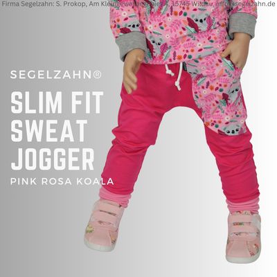 Sweat Hose Mädchen Pink, Slim Fit Jogger Kind Baby / Jogginghose / Koala / Rosa / Mädchenhose / Segelzahn Kinderkleidung Hosen für Mädchen