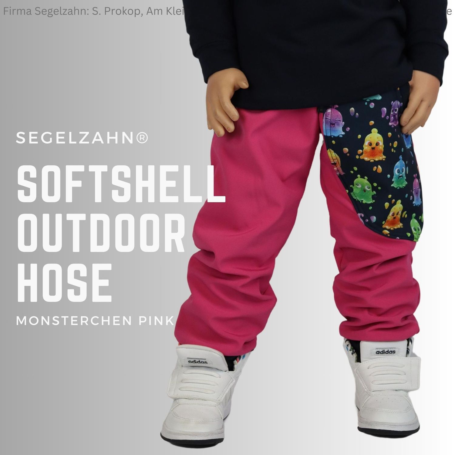Softshellhose Mädchen Pink Regenhose Regenkleidung gefütterte warme Matschhose Buddelhose Outdoorhose Thermohose Segelzahn Hosen Monster