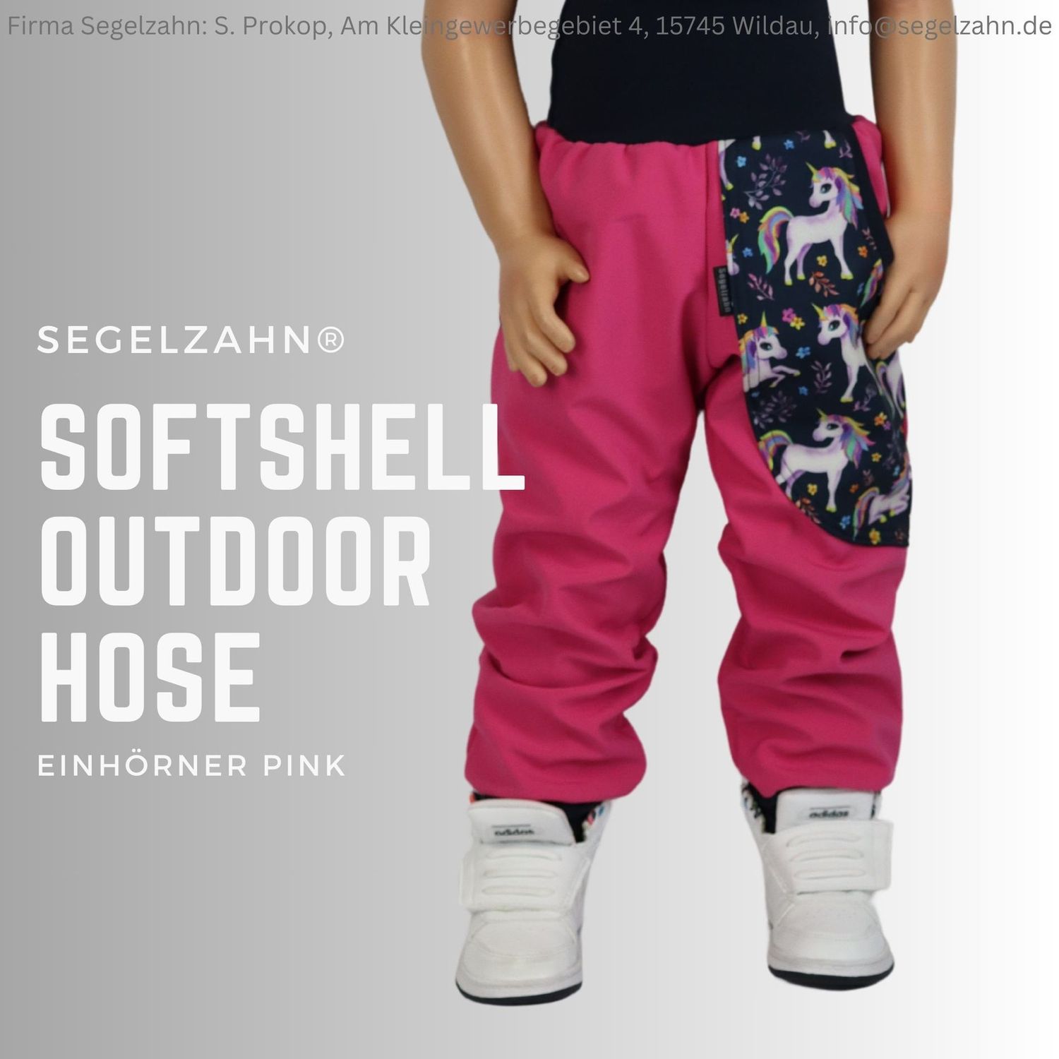 Softshellhose Mädchen Pink Einhörner, gefütterte Regenhose, Buddelhose, Matschhose, Thermohose, blaue Outdoorhose Segelzahn Kinderkleidung