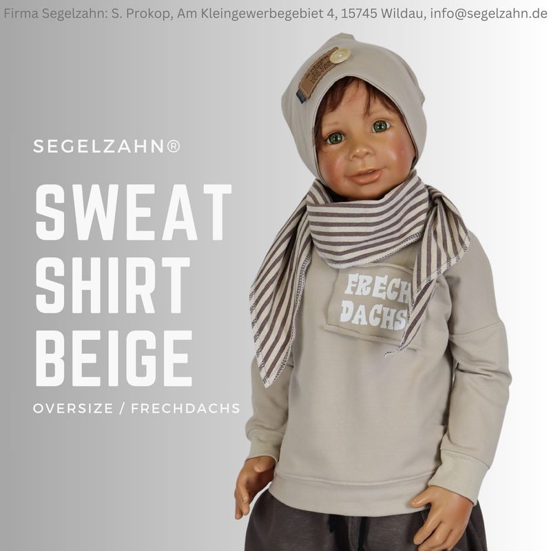 Sweatshirt Kinder Oversize Pullover Frechdachs Jungen Beige Kind Baby Oversized Hoodie Kinderpullover Segelzahn Kinderkleidung Oberteile Sweatshirt Kinder Oversize Pullover Frechdachs Jungen Beige Kind Baby Oversized Hoodie Kinderpullover Segelzahn Kinderkleidung Oberteile