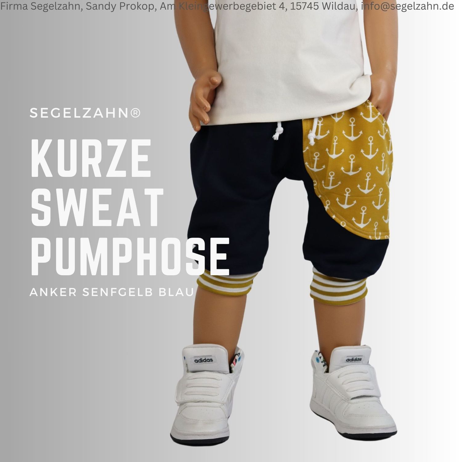 kurze Pumphose Kinder blau Anker Dreiviertelhose Jungen Mädchen Kind Sommerhose Sweathose Segelzahn Sommer Kleidung Hosen blaue Sweathose