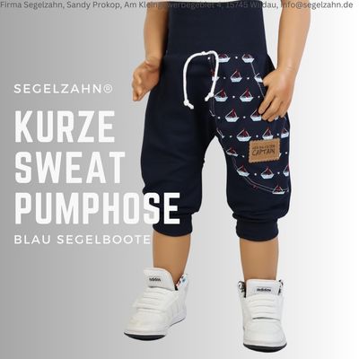 Pumphose Kinder kurze Hose Junge Mädchen Kind Baby Shorts Blau maritim blaue Kinderhose Sommer Segelzahn Kinderkleidung Sommerhosen Kleidung