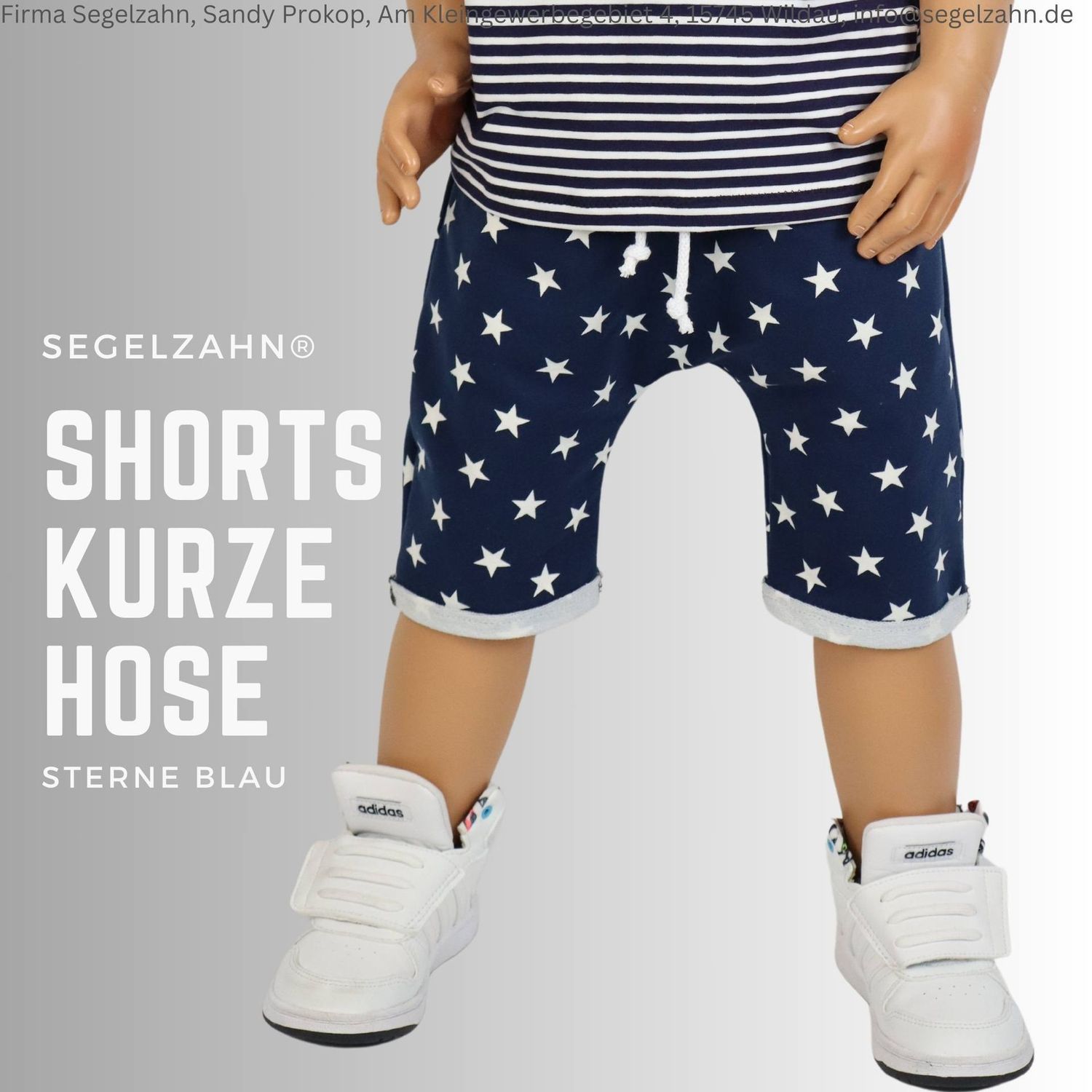 kurze Hose Kinder Shorts Blau Sterne Junge Mädchen Kind Baby Sweathose kurz Sommerhose Segelzahn Kleidung Kinderkleidung blaue Hosen Sommer