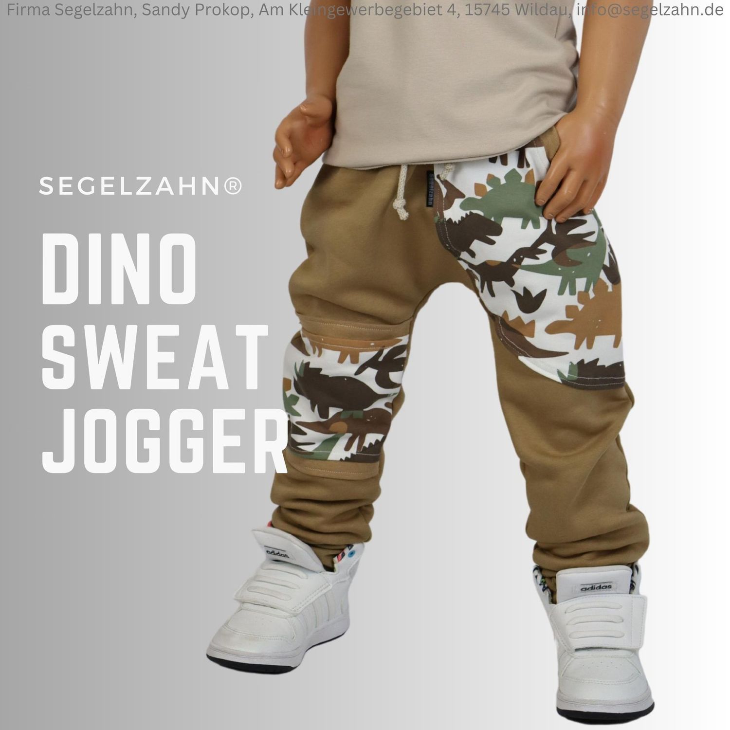 Sweat Hose Kinder Dino Slim Fit Jogger Karamell Dinosaurier Kinderhose Segelzahn Kleidung Jungen Mädchen Kind Baby Jogginghose Dinohose