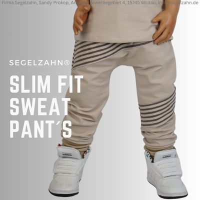 Slim Fit Sweat Hose Kinder Beige Moms Sweathose Unisex schlicht neutral Segelzahn Kleidung Jungen Mädchen Kind Baby Jogginghose Kinderhose