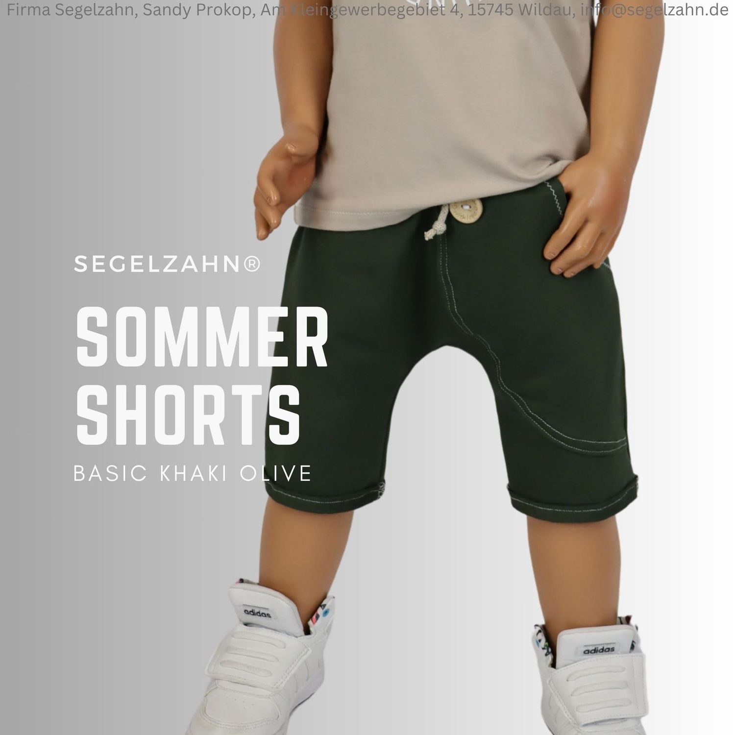 Shorts, kurze Hose Kinder Khaki Olive Sweathose Unisex für Jungen und Mädchen, Kind und Baby Sommerhose Kinderhose Segelzahn Kleidung Sommer