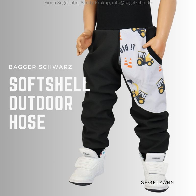 Softshellhose Kinder Schwarz Regenhose Kind Baby Outdoorhose Bagger Matschhose Buddelhose gefüttert Thermohose Segelzahn Hosen Pumphose Softshellhose Kinder schwarz