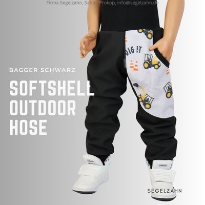 Softshellhose Kinder Schwarz Regenhose Kind Baby Outdoorhose Bagger Matschhose Buddelhose gefüttert Thermohose Segelzahn Hosen Pumphose Softshellhose Kinder schwarz