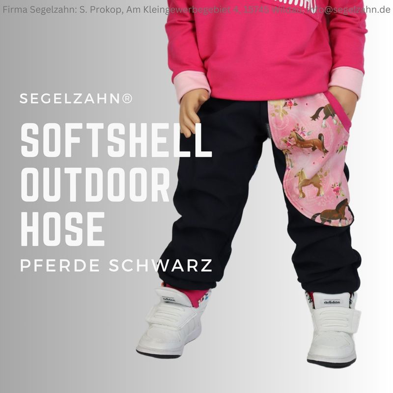 Softshellhose Mädchen Schwarz