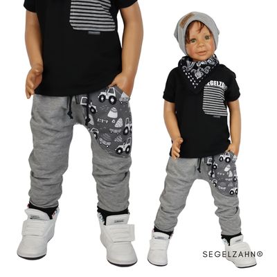 Slim Fit Jogger Traktor Kinderhose Jungen Sweat Jogger Grau Jogginghose Unisex Hose für Kinder Segelzahn Kinderkleidung Hosen Junge Mädchen Slim Fit Hose Kinder
